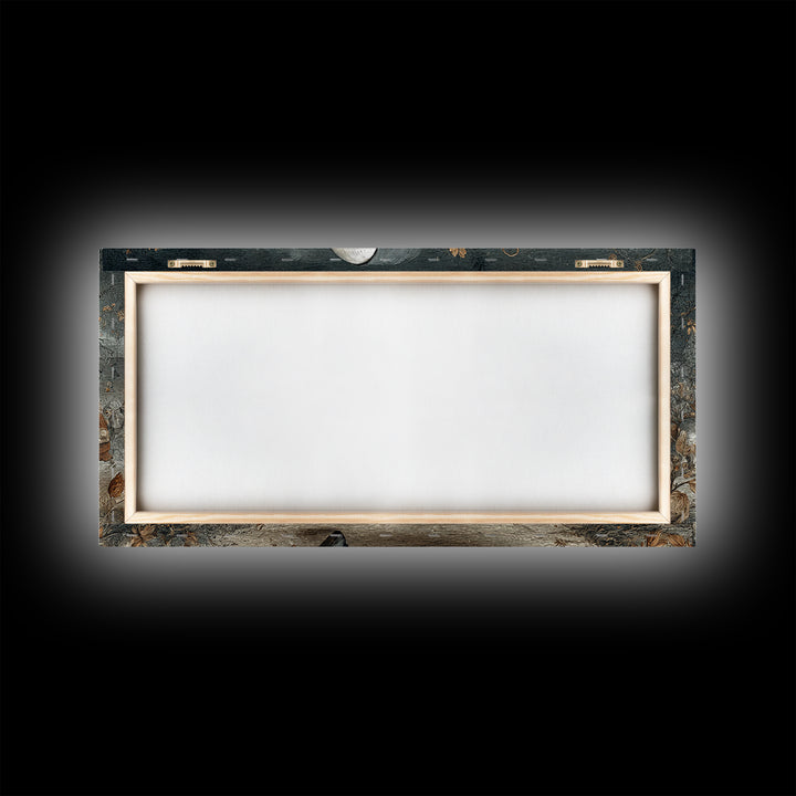The Masked Candy Collector, Northern Renaissance Horror, Wide Panoramic Art, Gothic Horror Wall Art, Framed Canvas Print
