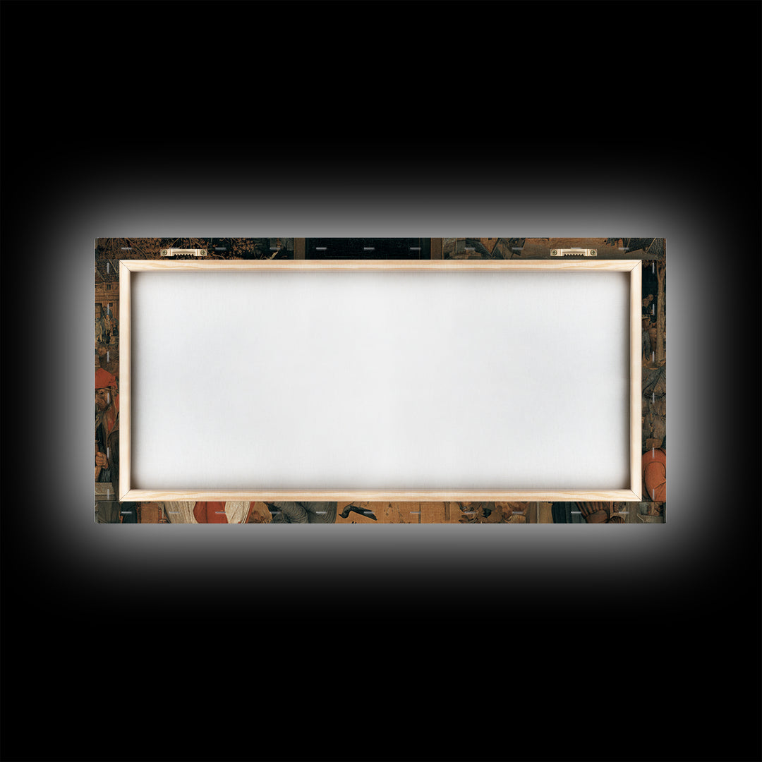 The Shadow Person, Northern Renaissance Horror, Wide Panoramic Art, Macabre Wall Art, Canvas Print, Halloween Wall Art