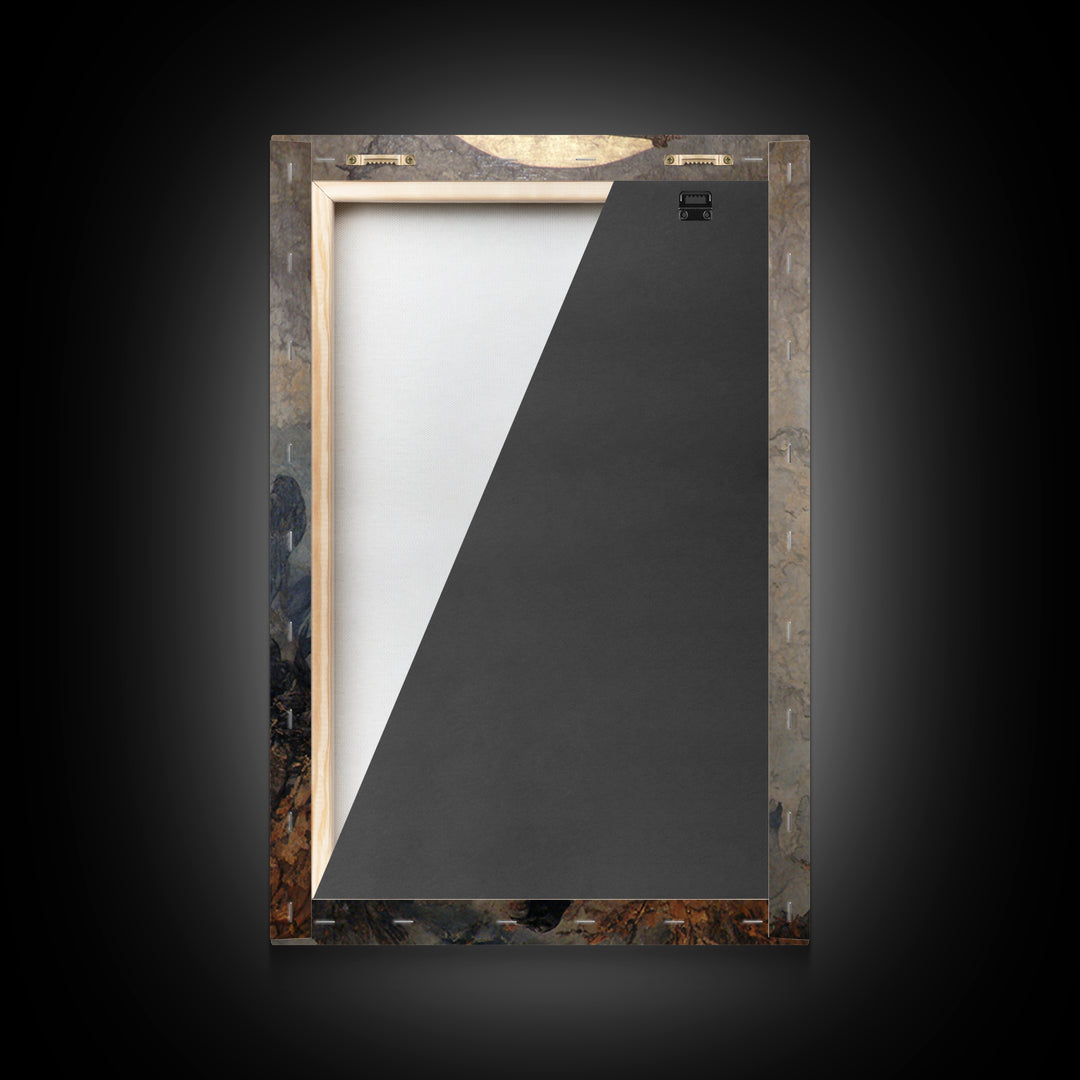 The Fog-Bound Reaper, Dark Symbolist Art, Vertical Wall Art, Dark Fantasy Wall Art, Framed Canvas Print, Halloween Wall Art