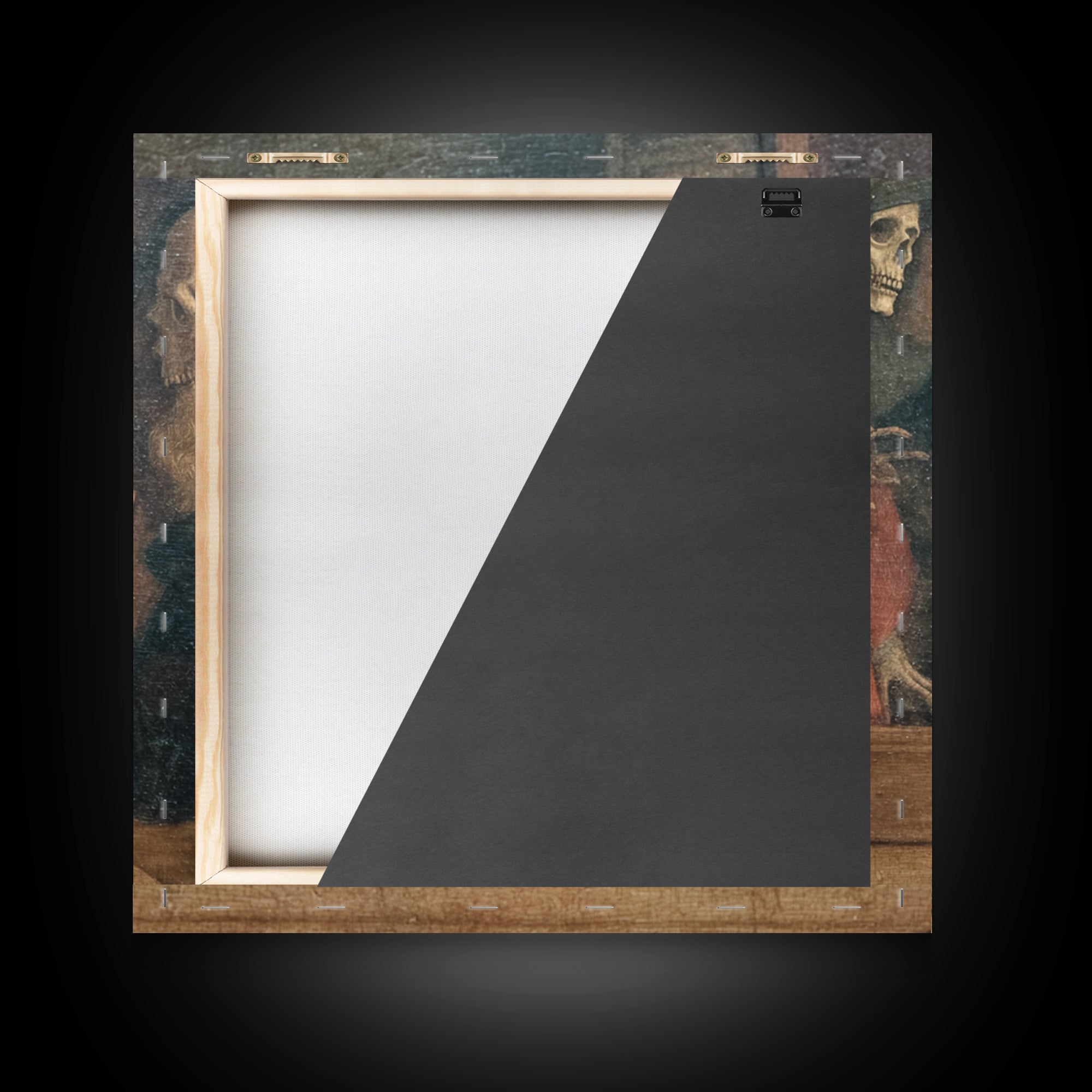 The Mirror Spirit, Danse Macabre Art, Square Wall Art, Dark Halloween Decor, Framed Canvas Print, Halloween Wall Art