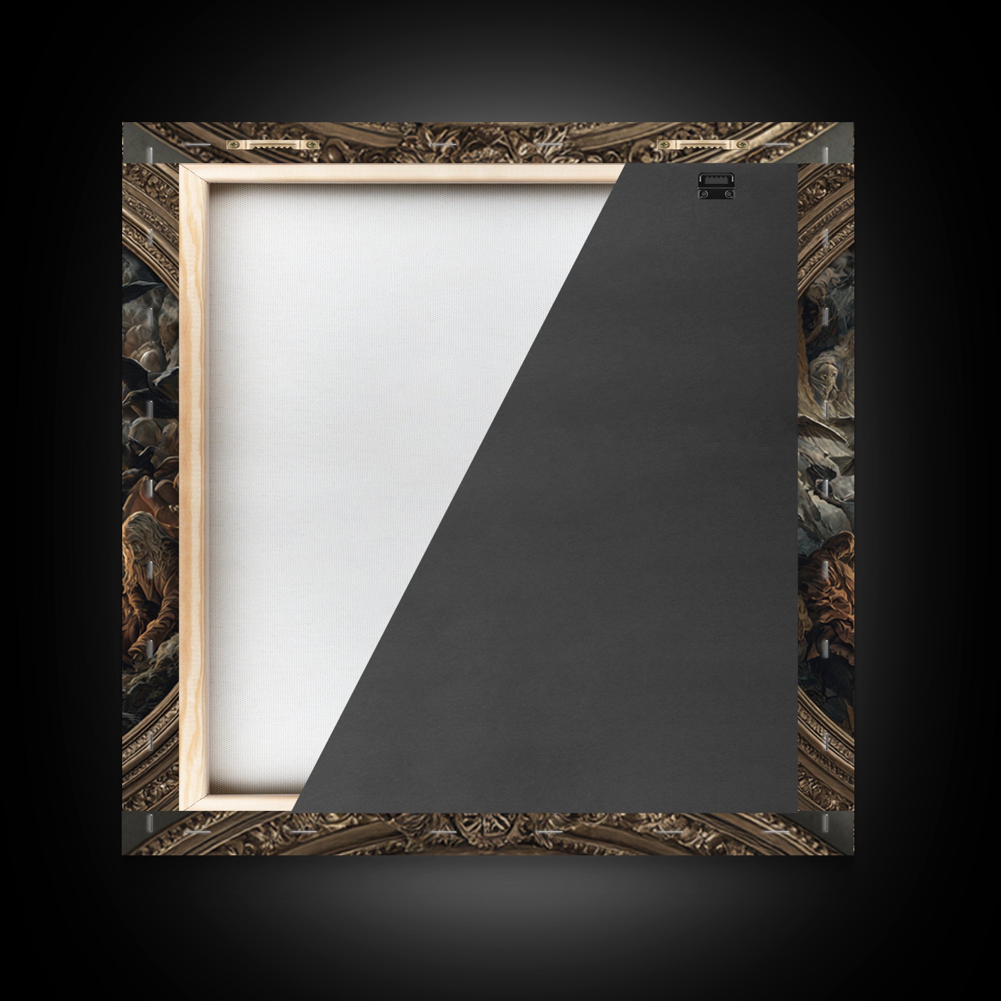 The Mirror Spirit, Baroque Witchcraft Art, Square Wall Art, Dark Fantasy Wall Art, Framed Canvas Print, Halloween Wall Art