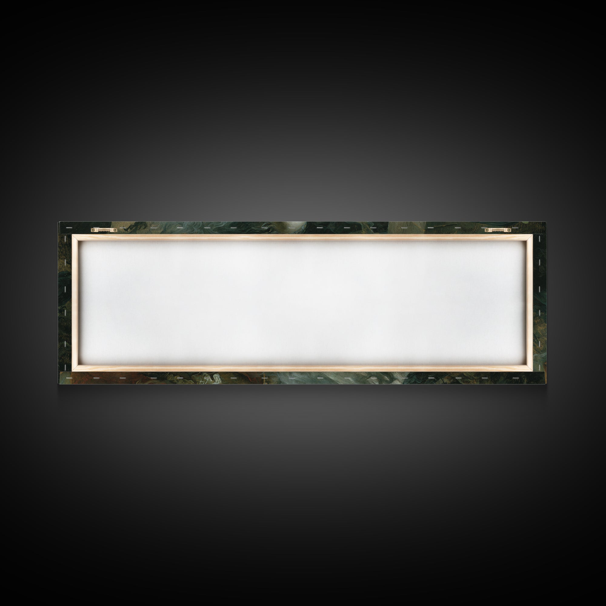 The Mirror Spirit, Visionary Gothic Art, Extra Wide Wall Art, Macabre Wall Art, Framed Canvas Print, Halloween Wall Art