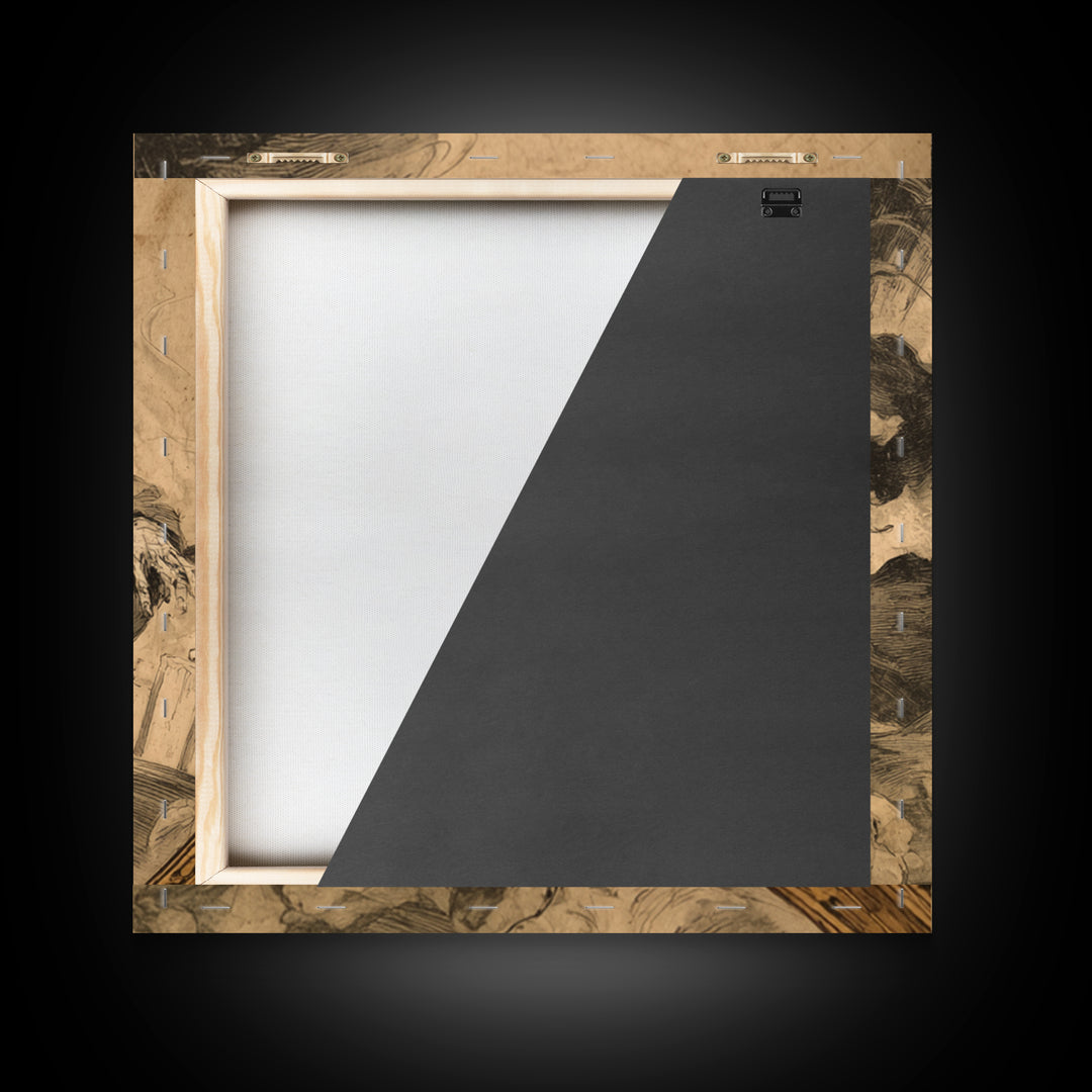 The Mirror Spirit, Decadent Gothic Art, Square Wall Art, Dark Halloween Decor, Framed Canvas Print, Halloween Wall Art