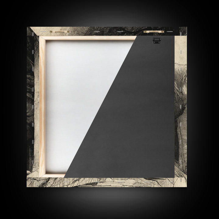The Mirror Spirit, Expressionist Nightmare Art, Square Wall Art, Gothic Horror Wall Art, Canvas Print, Halloween Wall Art