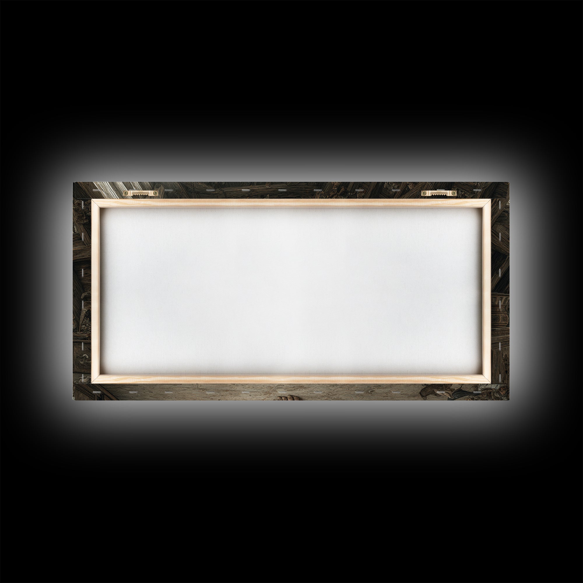 The Attic Whisperer, Northern Renaissance Horror, Wide Panoramic Art, Dark Fantasy Wall Art, Framed Canvas Print