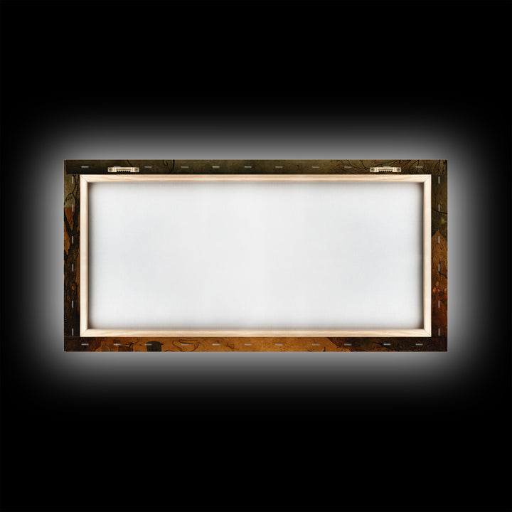 The Lantern Specter, Northern Renaissance Horror, Wide Panoramic Art, Dark Fantasy Wall Art, Canvas Print, Halloween Wall Art
