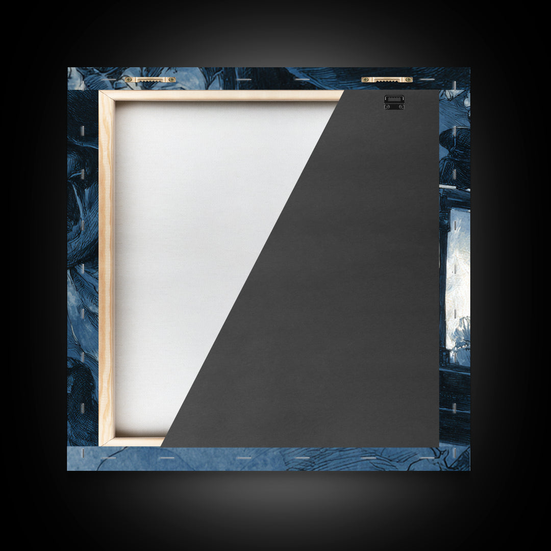 The Lantern Specter, Decadent Gothic Art, Square Wall Art, Gothic Horror Wall Art, Framed Canvas Print, Halloween Wall Art