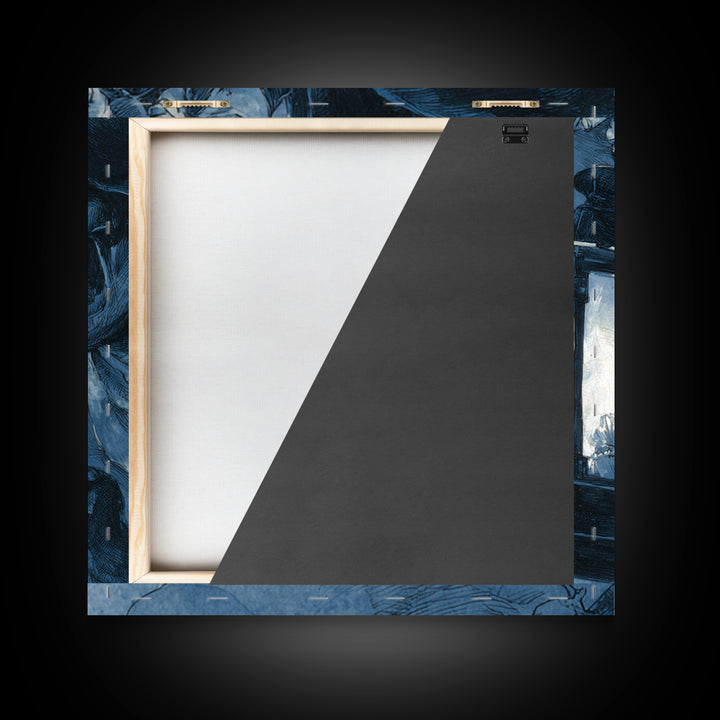 The Lantern Specter, Decadent Gothic Art, Square Wall Art, Gothic Horror Wall Art, Framed Canvas Print, Halloween Wall Art