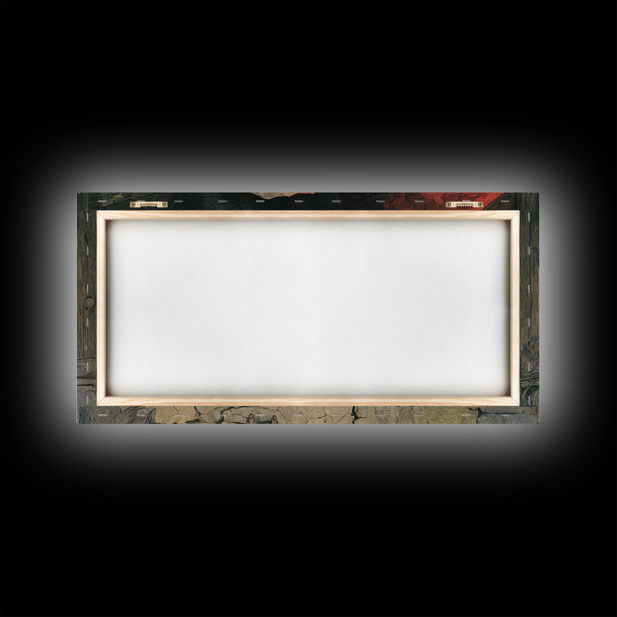 The Red-Eyed Night Hag, Dark Renaissance Art, Wide Panoramic Art, Dark Fantasy Wall Art, Framed Canvas Print, Halloween Wall Art
