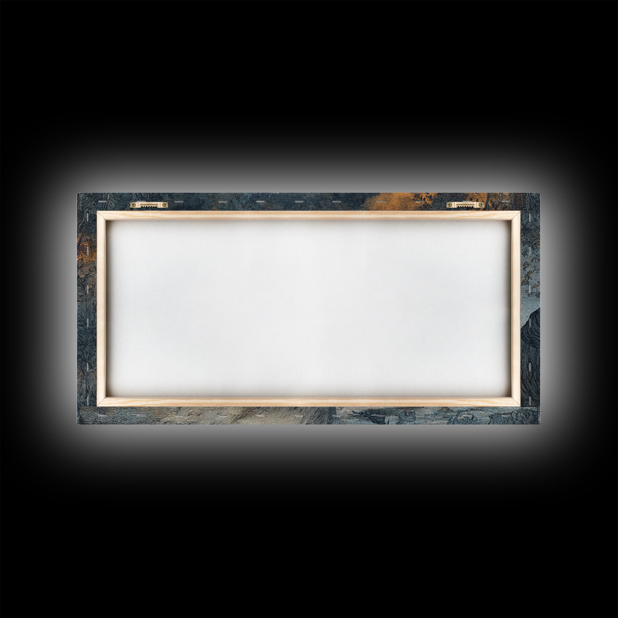 The Red-Eyed Night Hag, Visionary Gothic Art, Wide Panoramic Art, Gothic Horror Wall Art, Framed Canvas Print, Halloween Wall Art