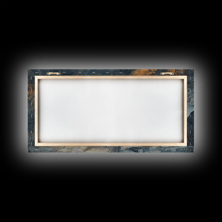 The Red-Eyed Night Hag, Visionary Gothic Art, Wide Panoramic Art, Gothic Horror Wall Art, Framed Canvas Print, Halloween Wall Art