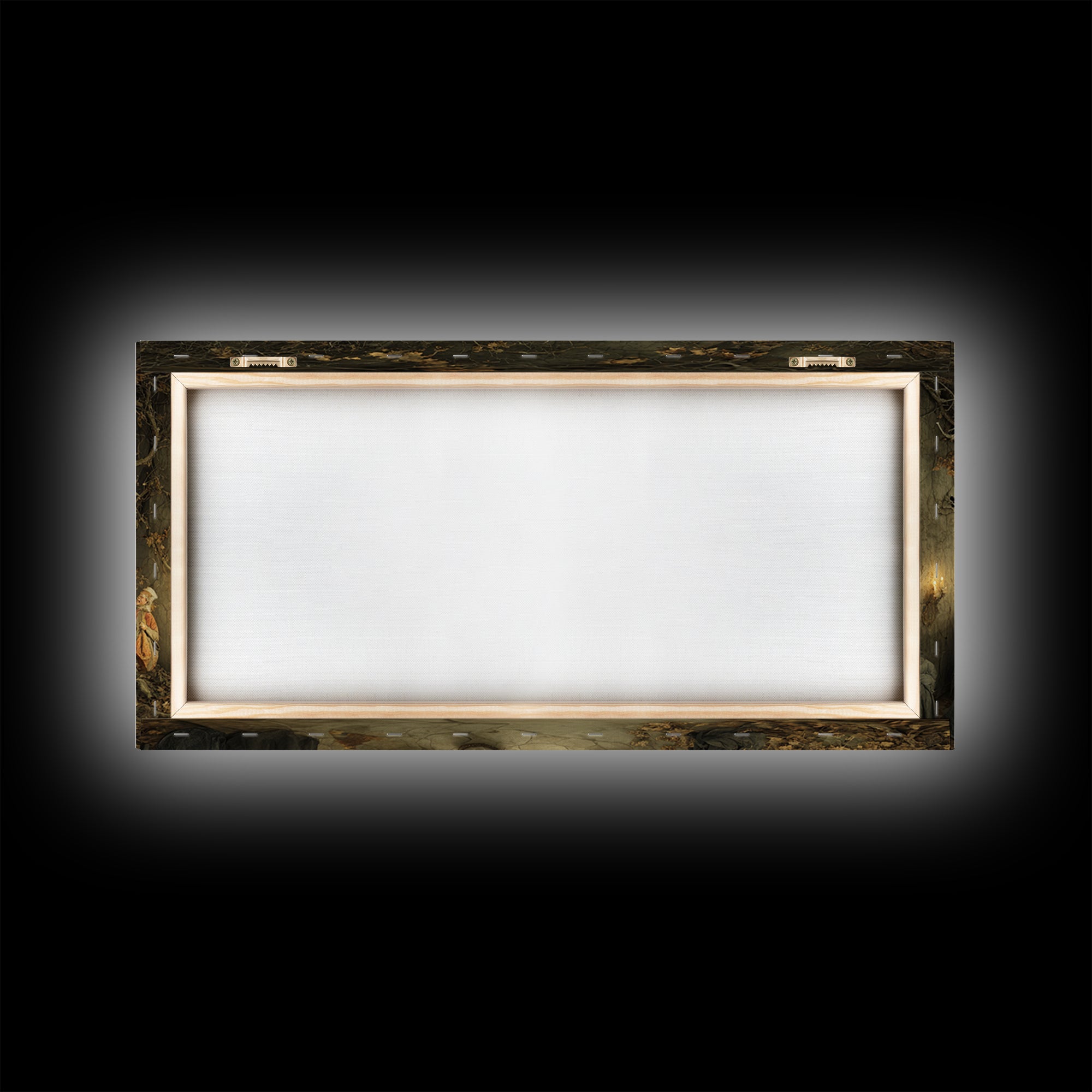 The Ghostly Groom, Northern Renaissance Horror, Wide Panoramic Art, Macabre Wall Art, Framed Canvas Print, Halloween Wall Art