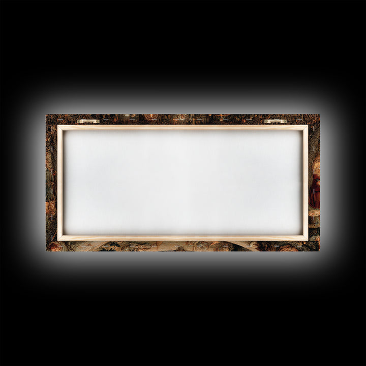 The Coffin Sleeper, Northern Renaissance Horror, Wide Panoramic Art, Dark Halloween Decor, Canvas Print, Halloween Wall Art