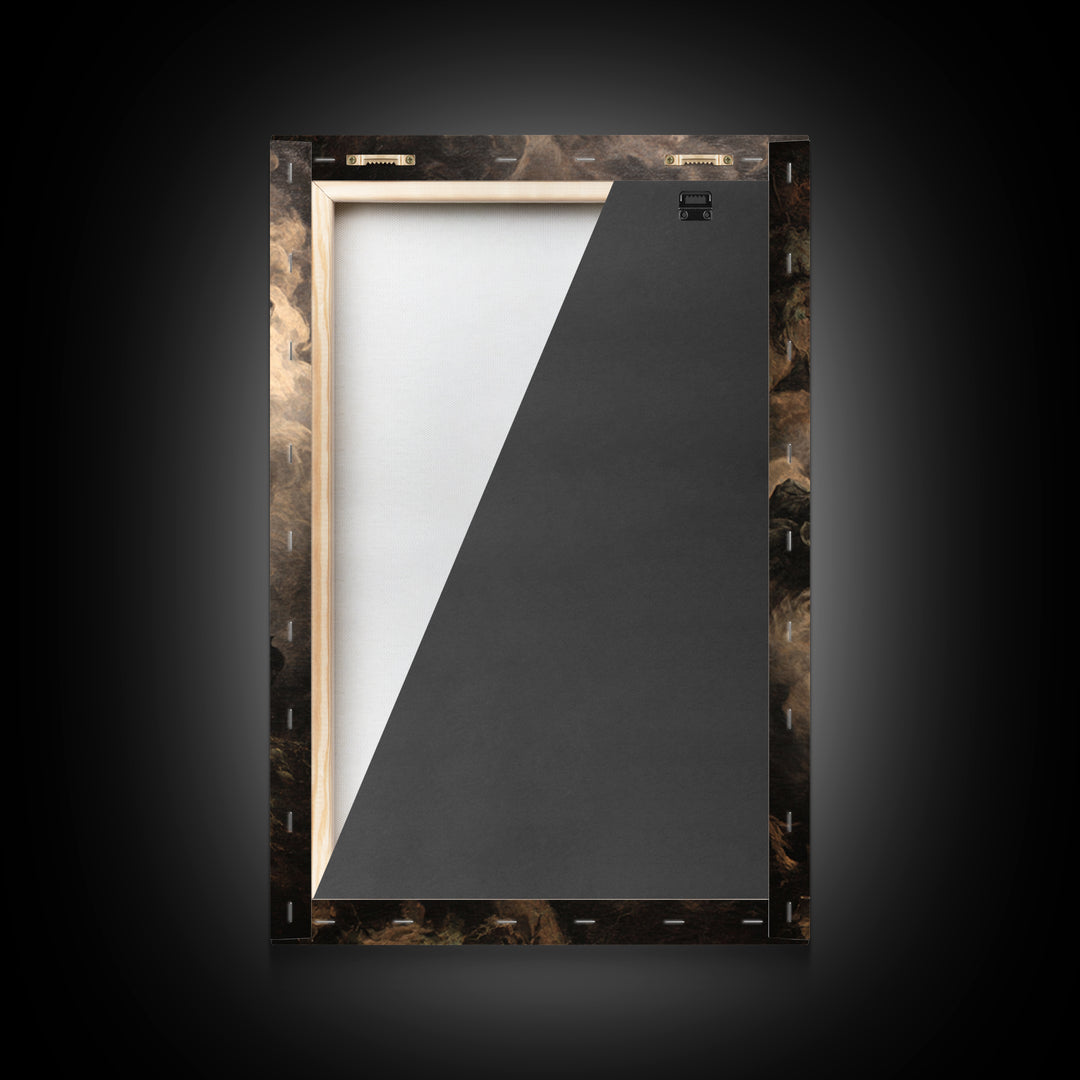 The Coffin Sleeper, Baroque Witchcraft Art, Vertical Wall Art, Macabre Wall Art, Framed Canvas Print, Halloween Wall Art