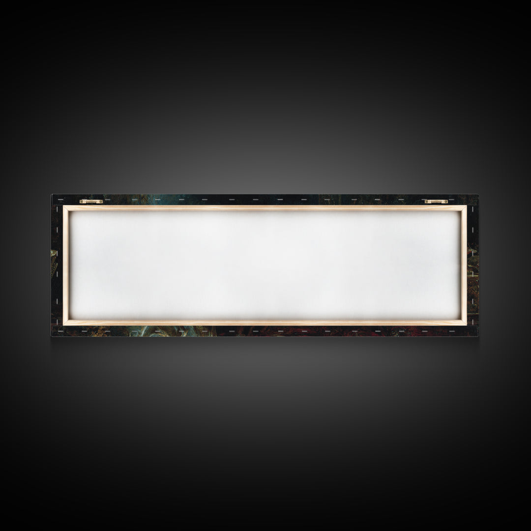 The Coffin Sleeper, Ornate Symbolist Art, Extra Wide Wall Art, Gothic Horror Wall Art, Canvas Print, Halloween Wall Art