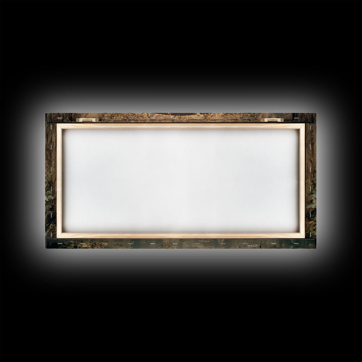 The Bog Mummy, Northern Renaissance Horror, Wide Panoramic Art, Dark Halloween Decor, Canvas Print, Halloween Wall Art