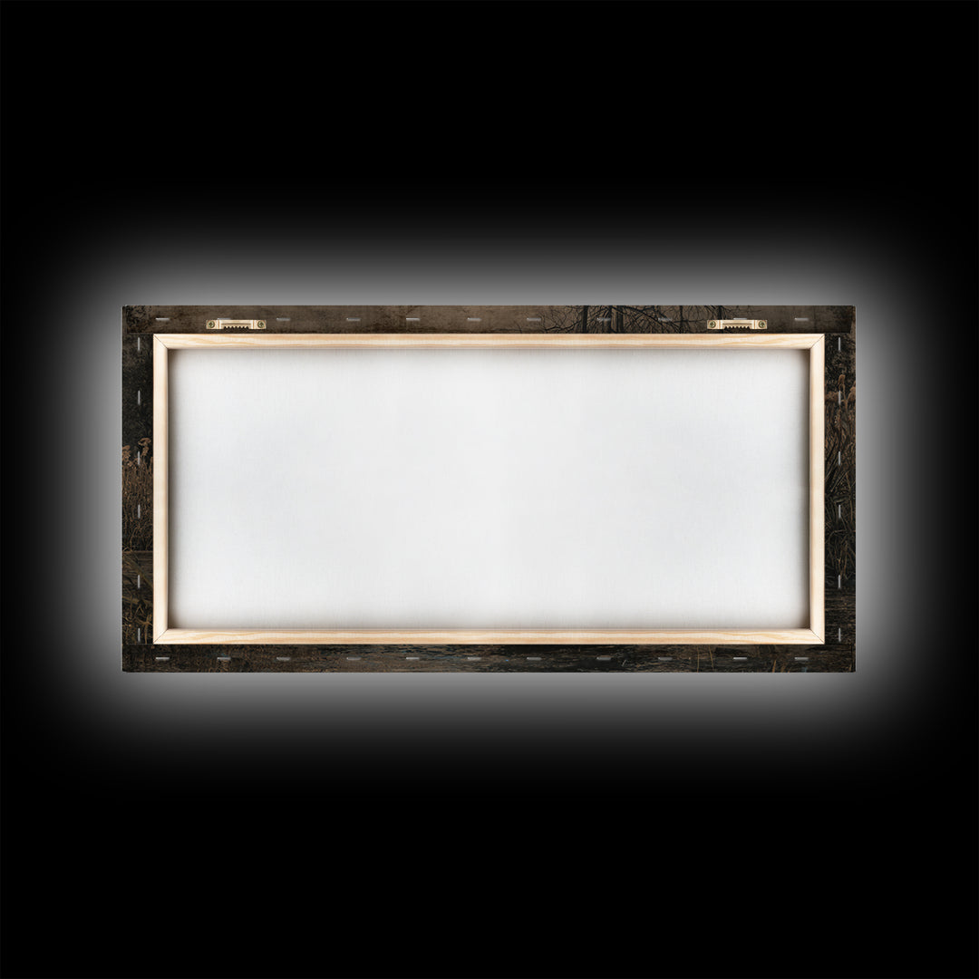 The Will-O'-The-Wisp Shepherd, Northern Renaissance Horror, Wide Panoramic Art, Dark Halloween Decor, Canvas Print
