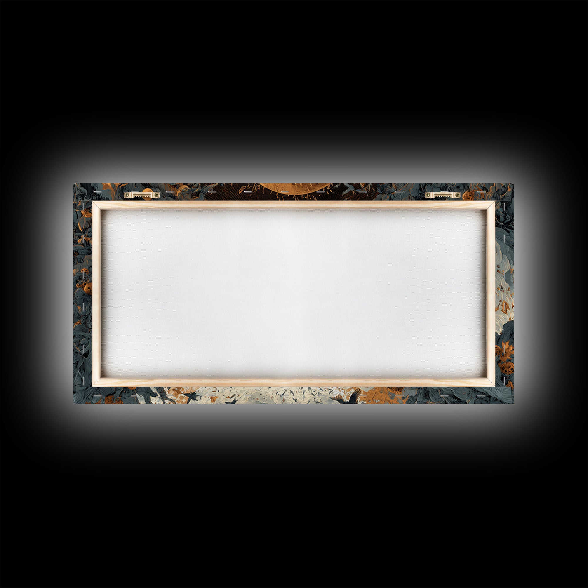 The Harvest Demon, Apocalyptic Romantic Art, Wide Panoramic Art, Macabre Wall Art, Framed Canvas Print, Halloween Wall Art