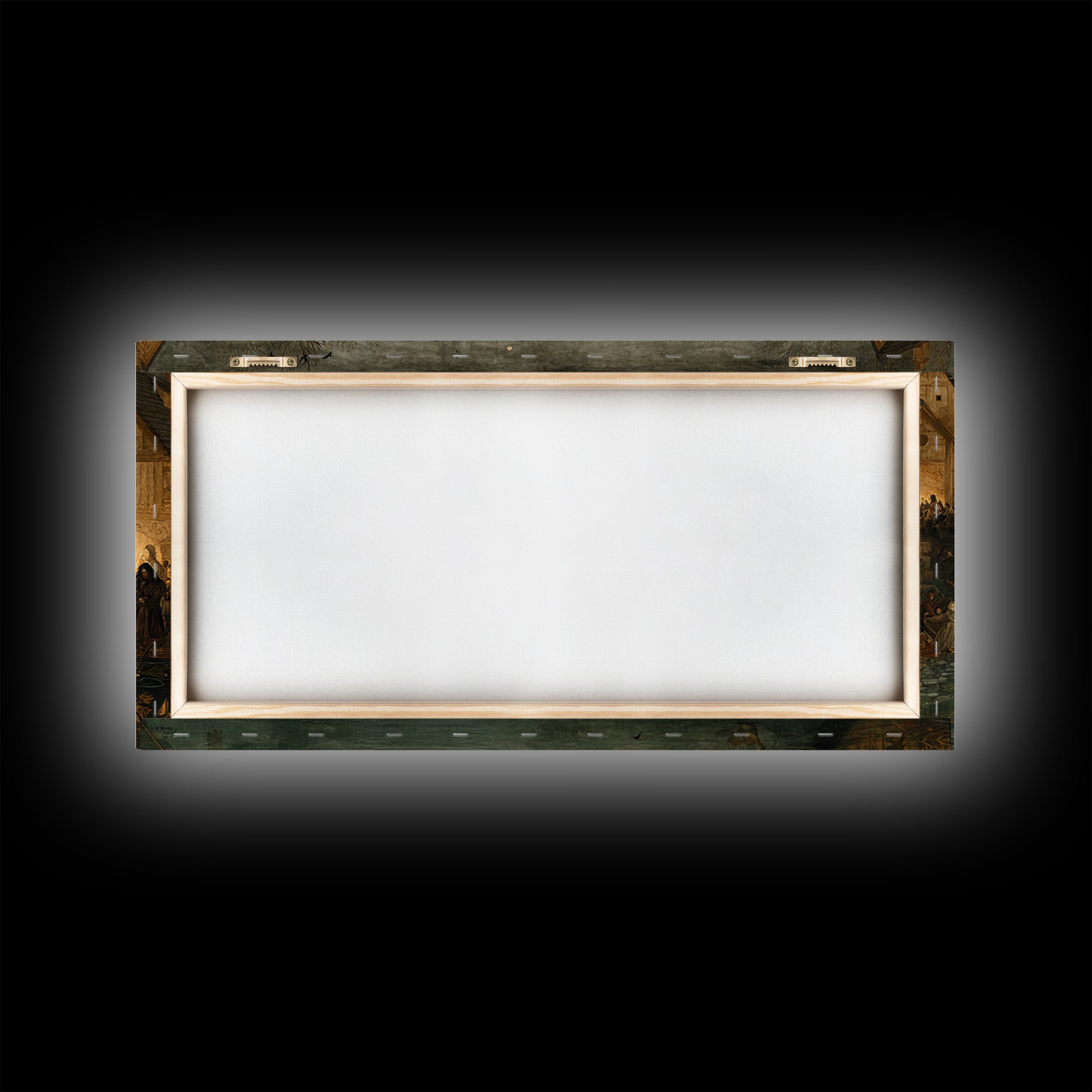 The Lake Phantom, Northern Renaissance Horror, Wide Panoramic Art, Dark Fantasy Wall Art, Framed Canvas Print, Halloween Wall Art