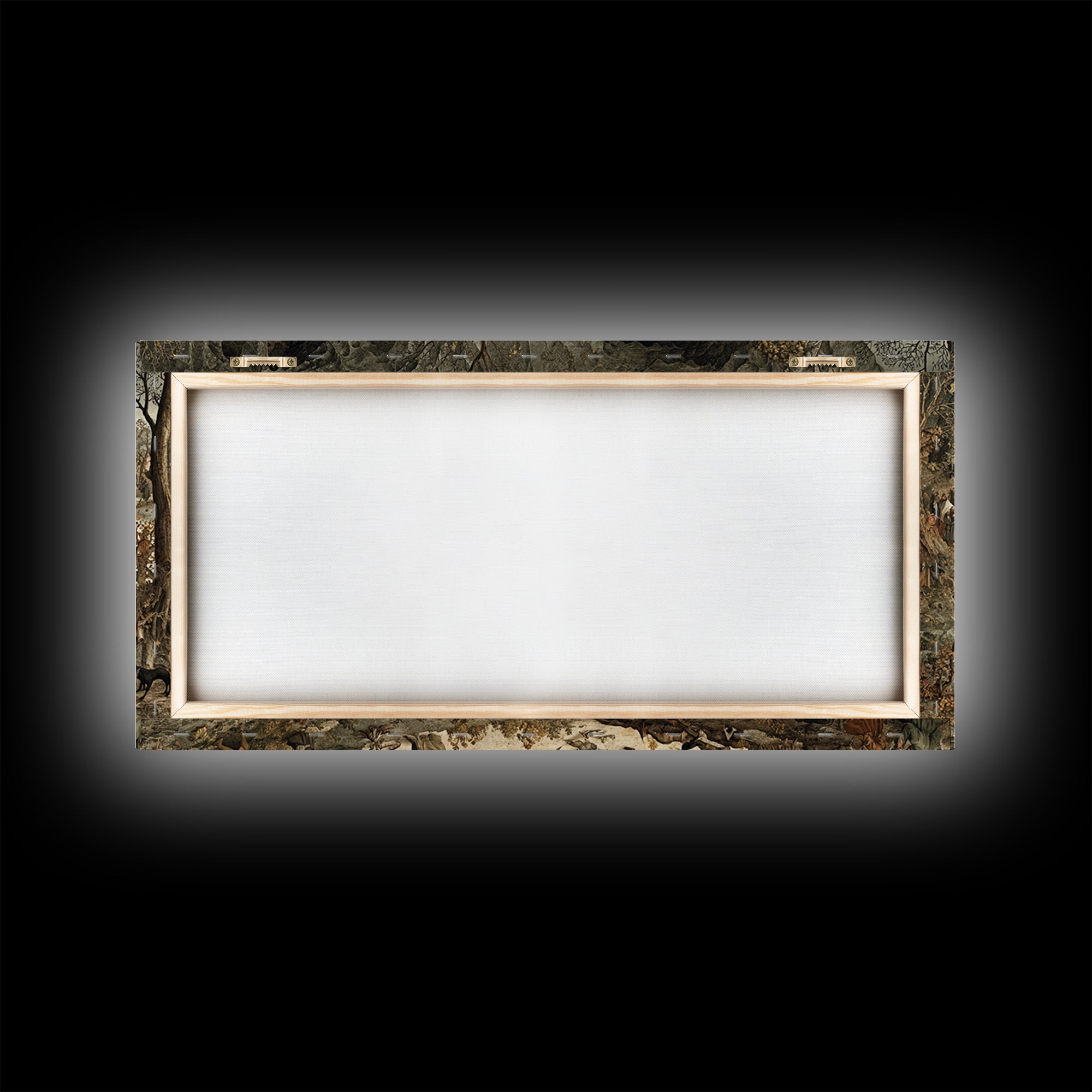 The Cave Oracle, Northern Renaissance Horror, Wide Panoramic Art, Gothic Horror Wall Art, Framed Canvas Print, Halloween Wall Art