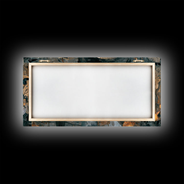 The Crossroads Spirit, Northern Renaissance Horror, Wide Panoramic Art, Macabre Wall Art, Framed Canvas Print, Halloween Wall Art