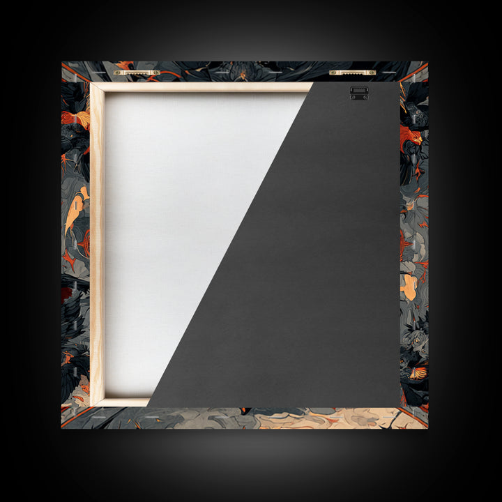 The Crossroads Spirit, Dark Symbolist Art, Square Wall Art, Macabre Wall Art, Framed Canvas Print, Halloween Wall Art