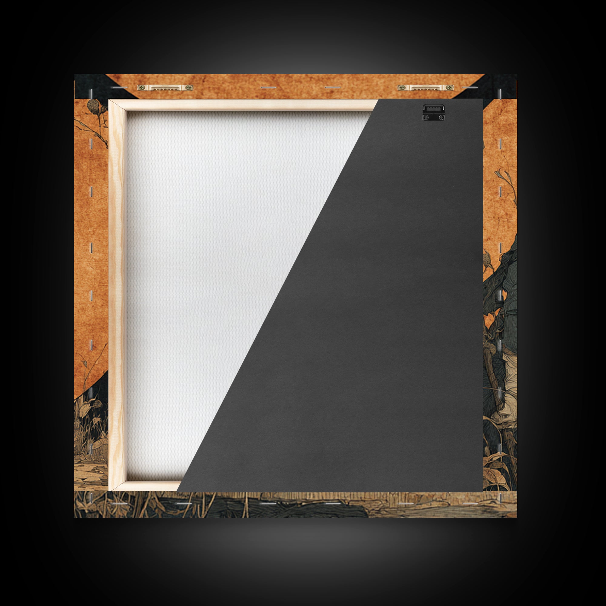 The Crossroads Spirit, Symbolist Etching Art, Square Wall Art, Dark Fantasy Wall Art, Framed Canvas Print, Halloween Wall Art