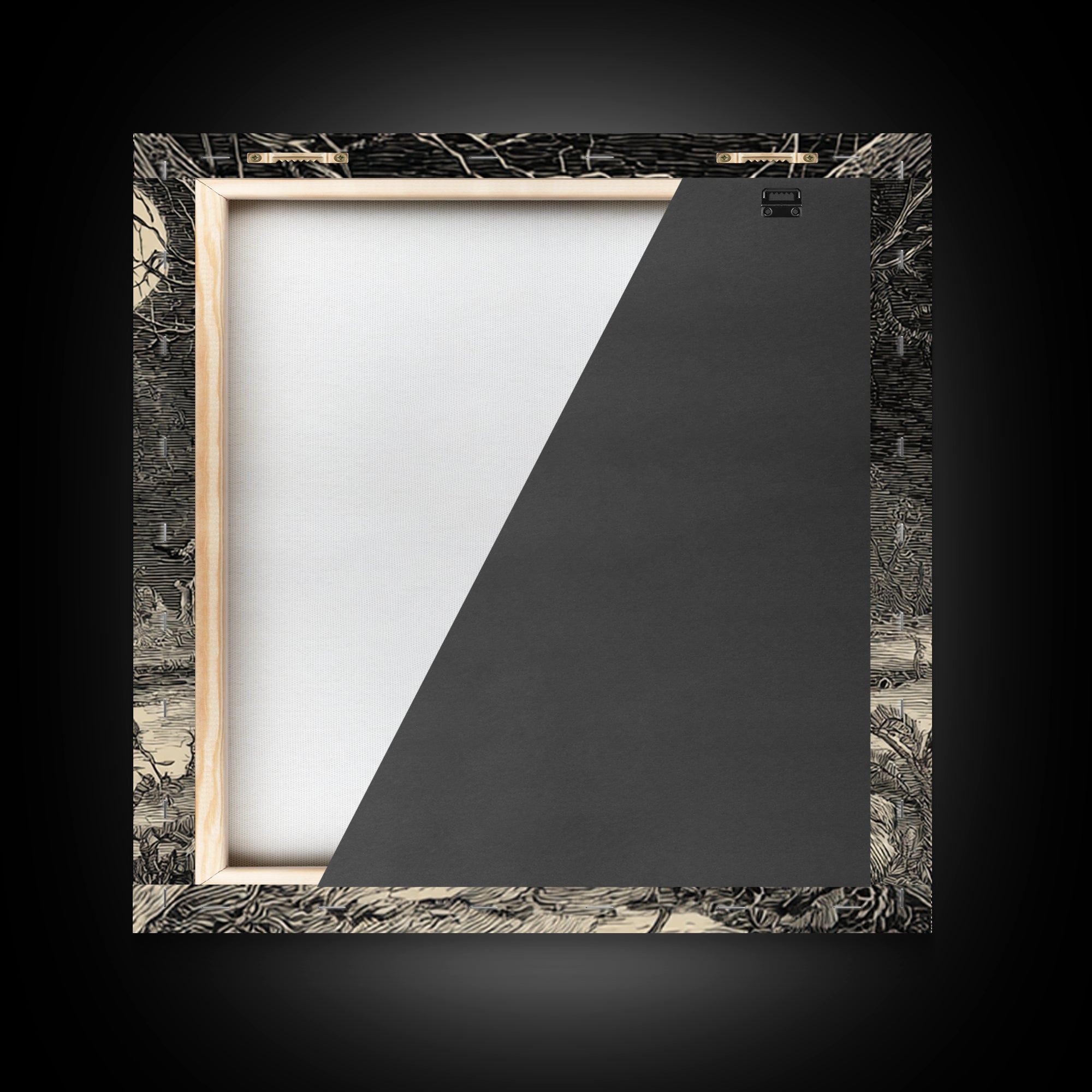 The Crossroads Spirit, Expressionist Nightmare Art, Square Wall Art, Dark Halloween Decor, Framed Canvas Print, Halloween Wall Art