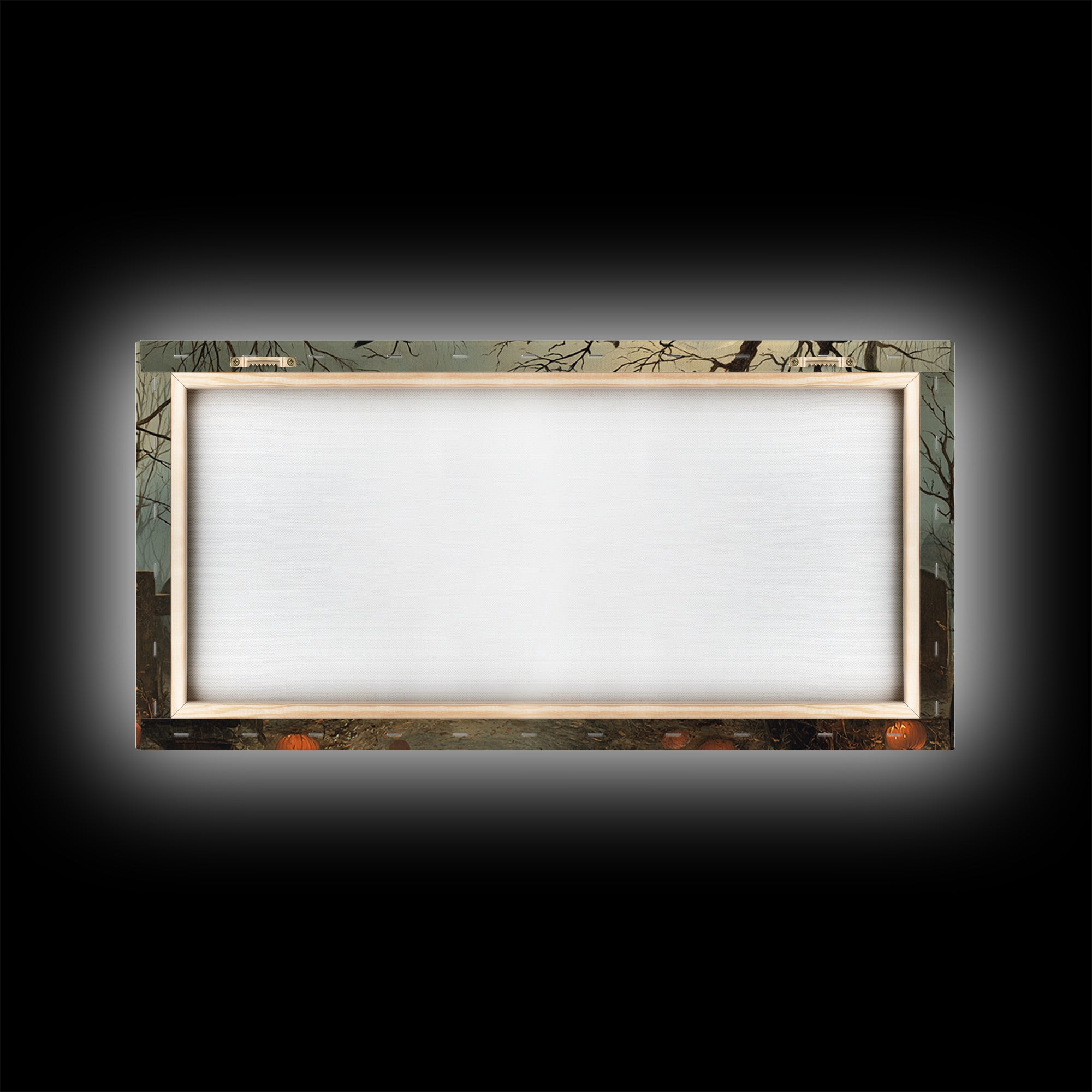 The Moonlit Cemetery, Northern Renaissance Horror, Wide Panoramic Art, Gothic Horror Wall Art, Framed Canvas Print