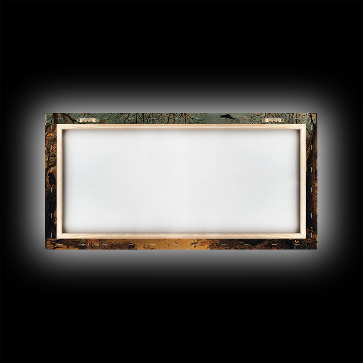 The Witch'S Forest, Northern Renaissance Horror, Wide Panoramic Art, Gothic Horror Wall Art, Framed Canvas Print