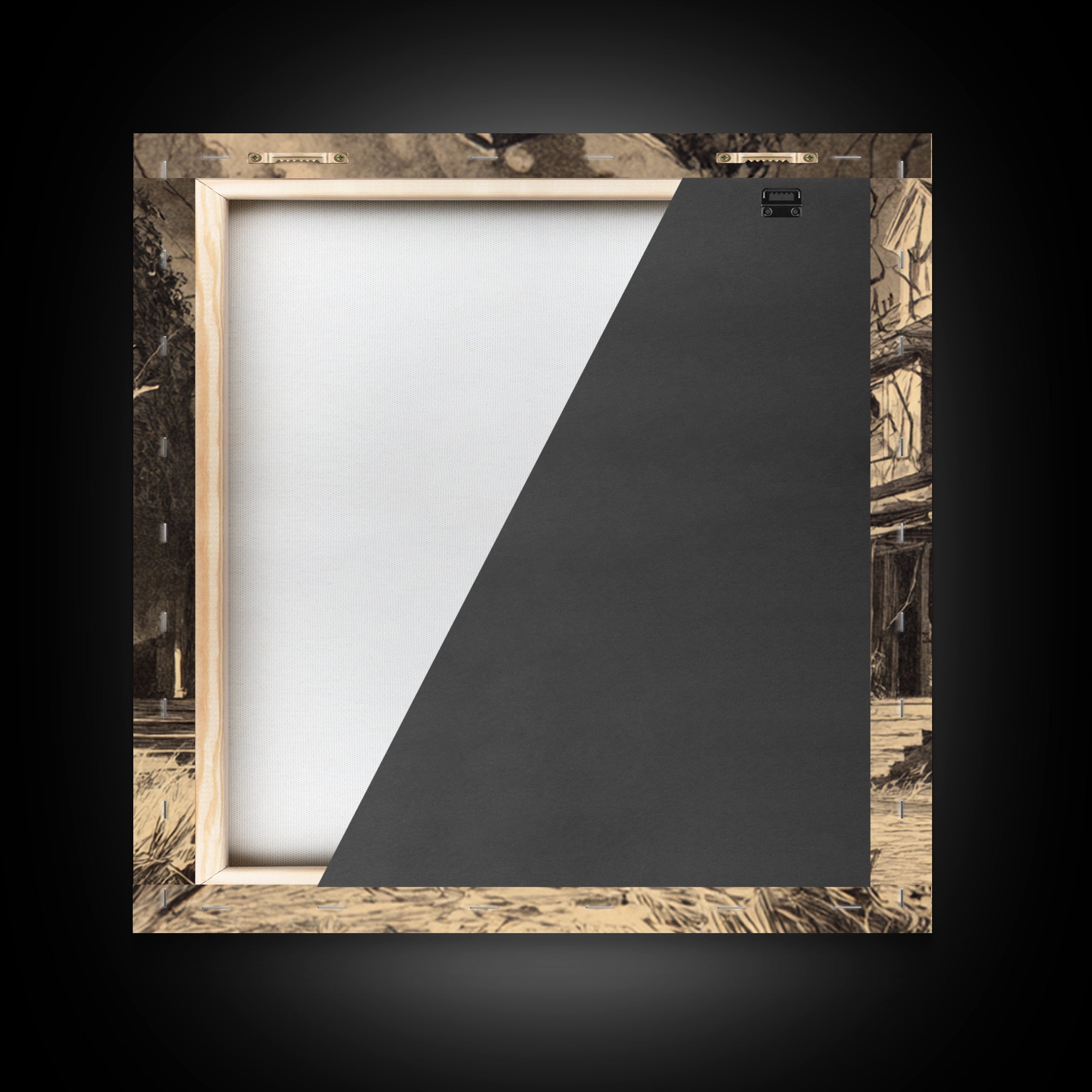 The Possessed Farmhouse, Symbolist Dream Art, Square Wall Art, Dark Halloween Decor, Canvas Print, Halloween Wall Art