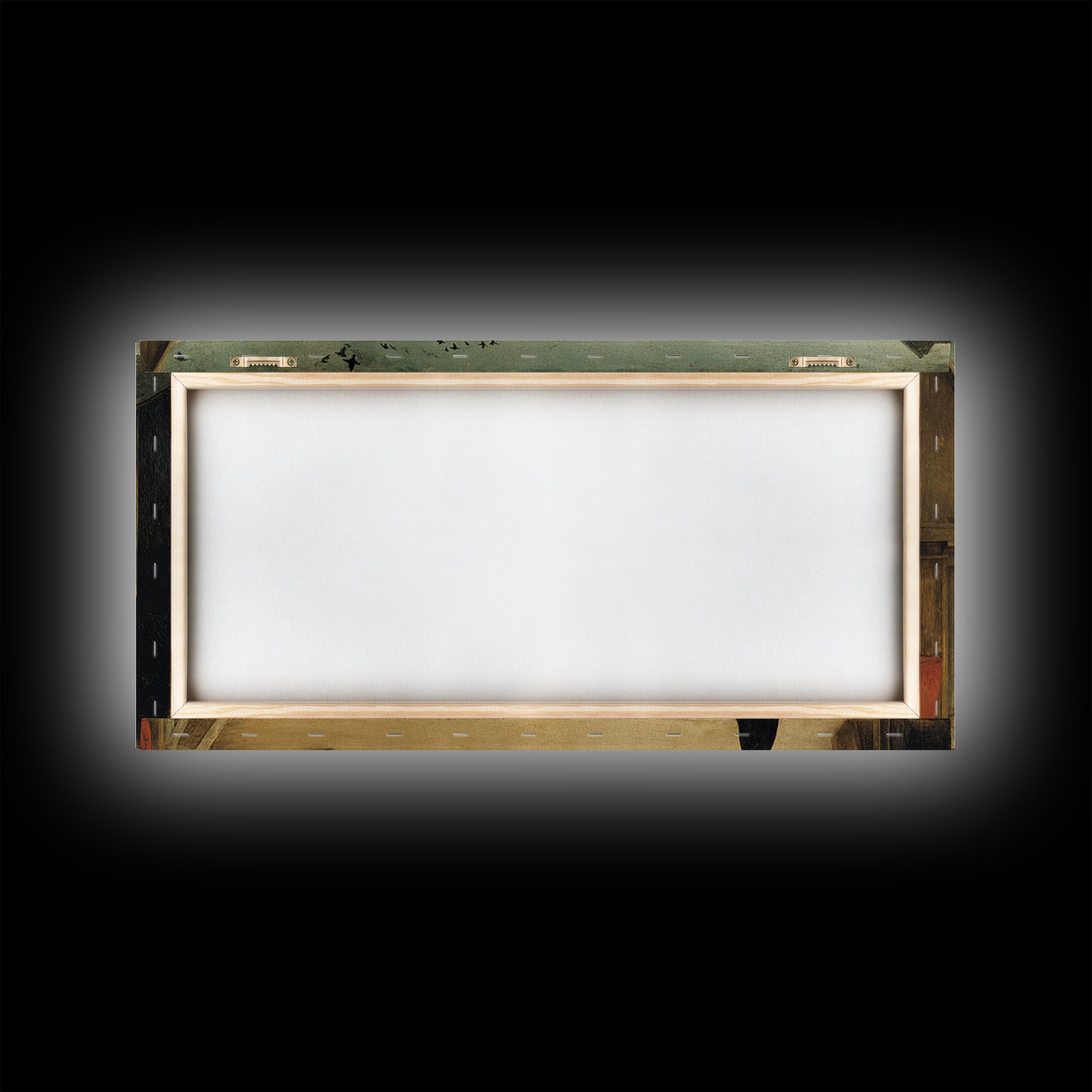 The Ghost Town Main Street, Northern Renaissance Horror, Wide Panoramic Art, Dark Halloween Decor, Framed Canvas Print
