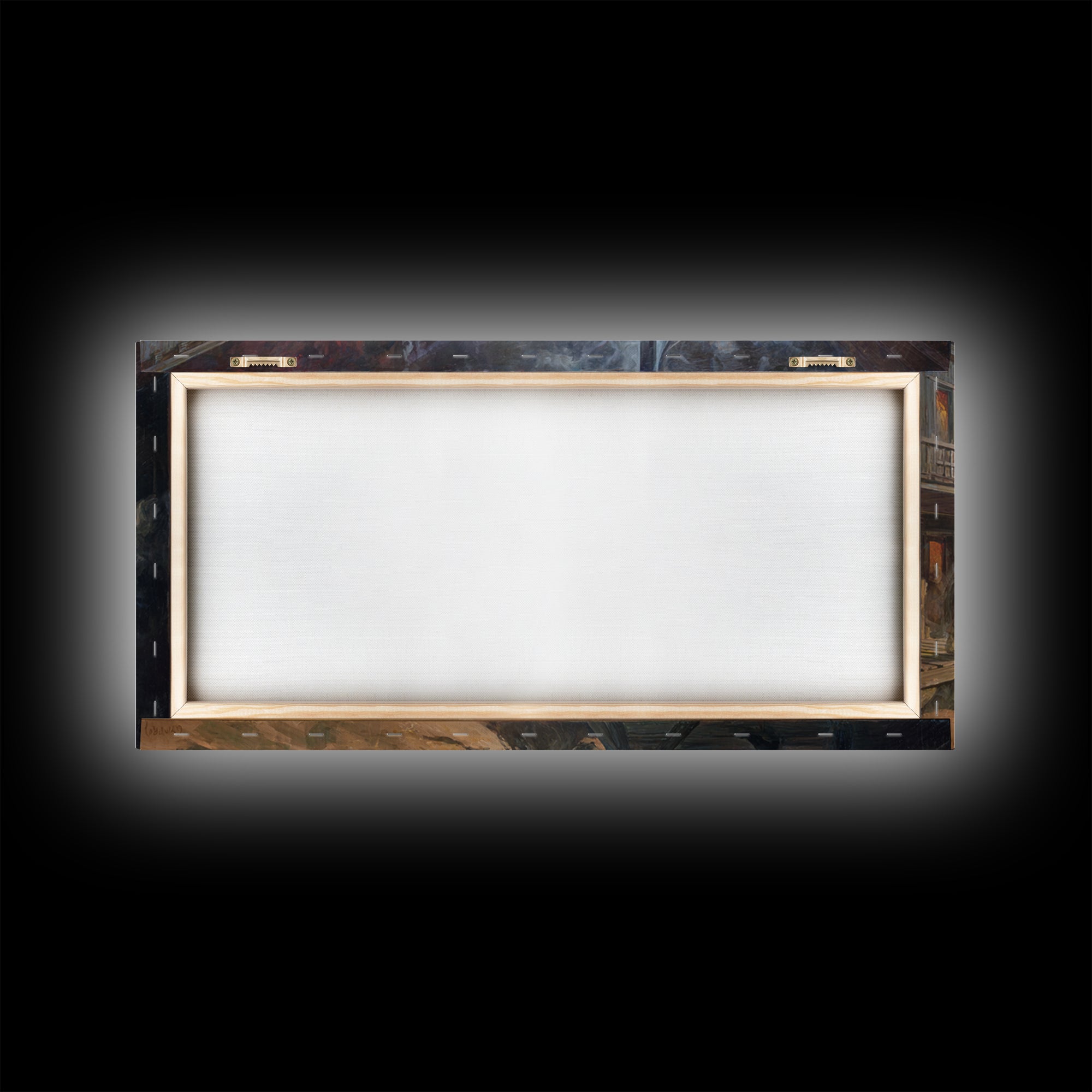 The Ghost Town Main Street, Apocalyptic Romantic Art, Wide Panoramic Art, Dark Fantasy Wall Art, Framed Canvas Print, Halloween Wall Art