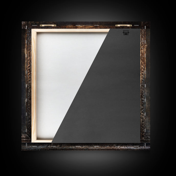 Candle Flame Reflecting Framed Canvas Print, Dark Art, Halloween Decoration, Living Room Decor, Abstract Art, Nocturne, DAR-1x1-72