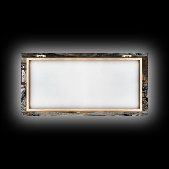 The Derelict Asylum, Northern Renaissance Horror, Wide Panoramic Art, Macabre Wall Art, Canvas Print, Halloween Wall Art