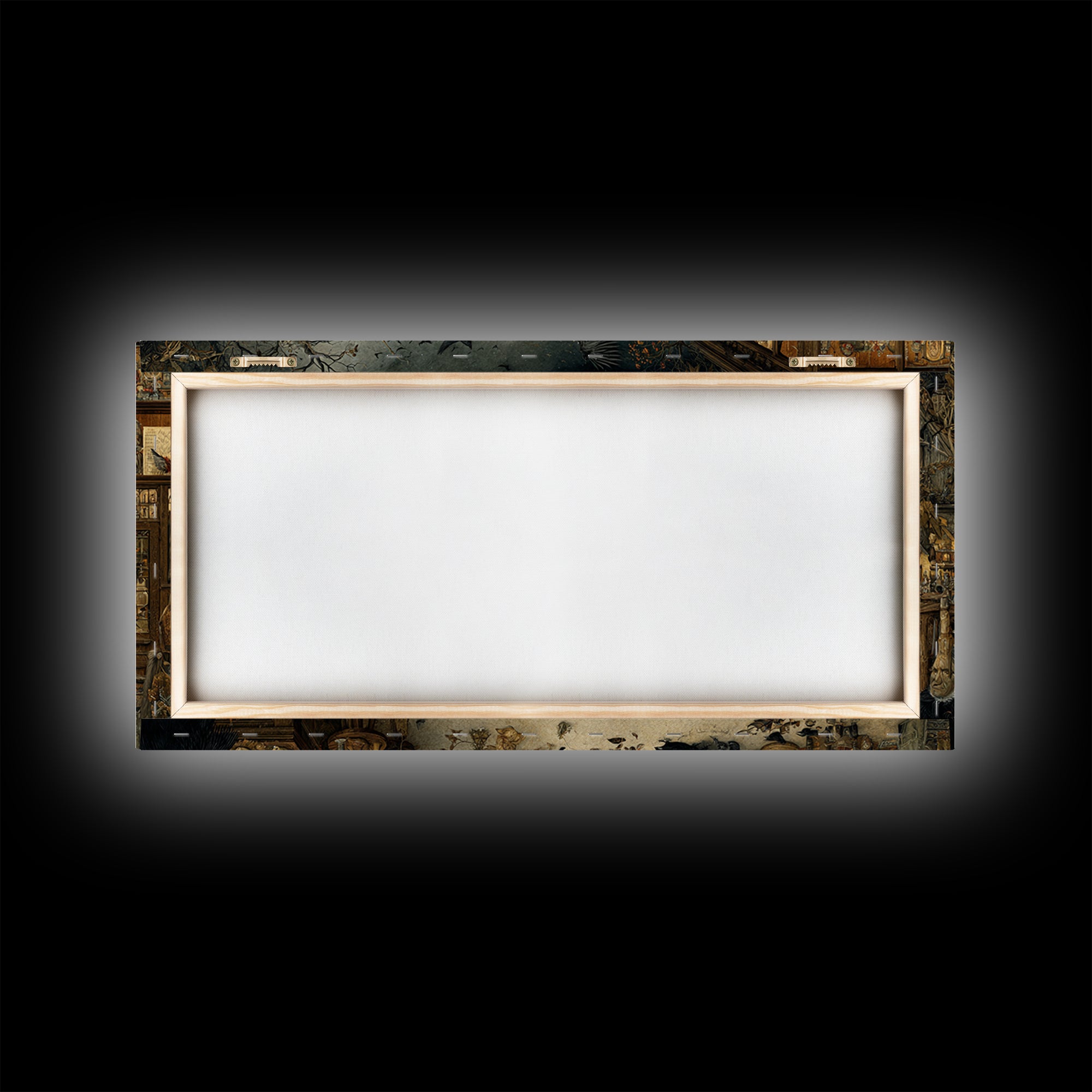 The Midnight Antique Shop, Northern Renaissance Horror, Wide Panoramic Art, Gothic Horror Wall Art, Canvas Print