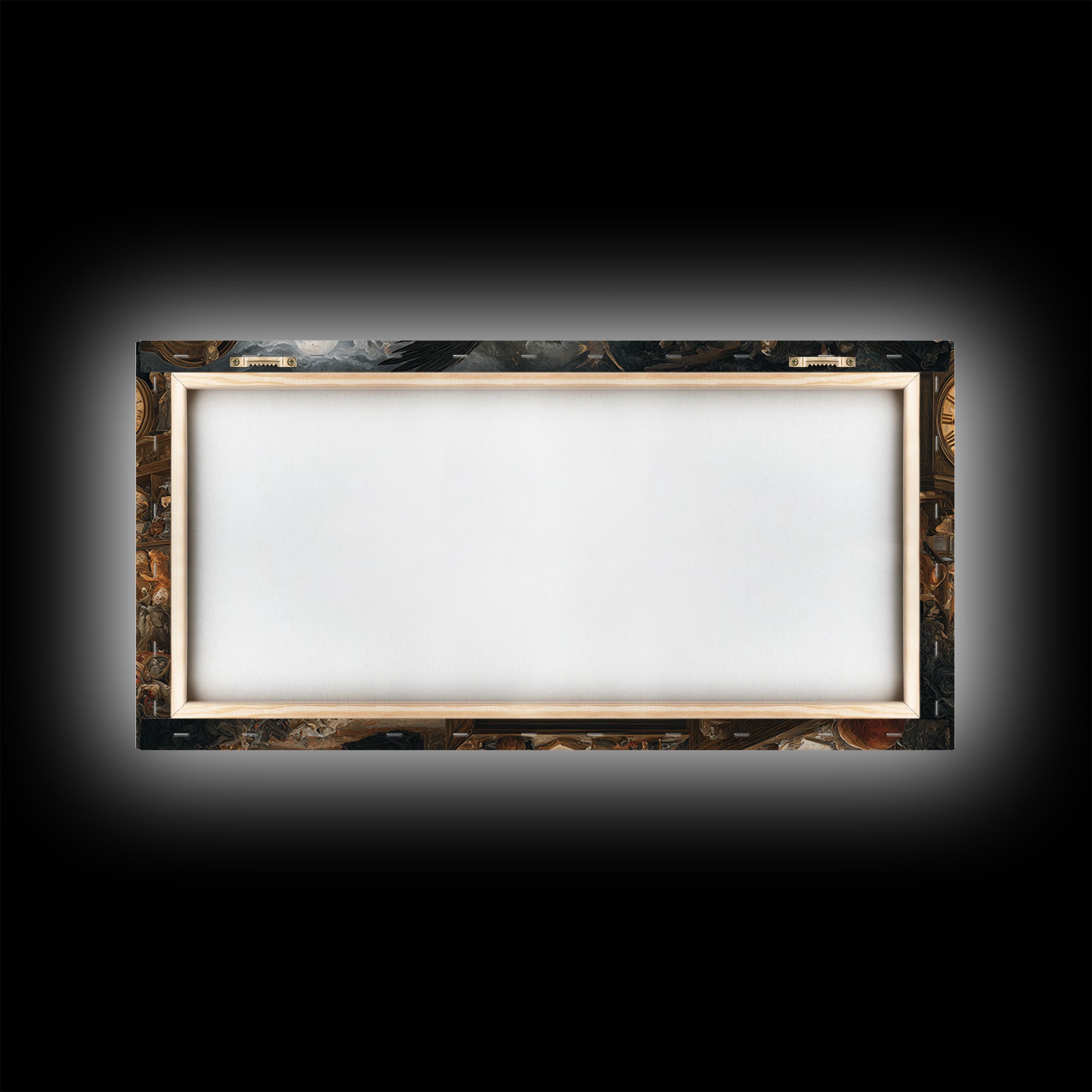 The Midnight Antique Shop, Visionary Gothic Art, Wide Panoramic Art, Gothic Horror Wall Art, Framed Canvas Print, Halloween Wall Art