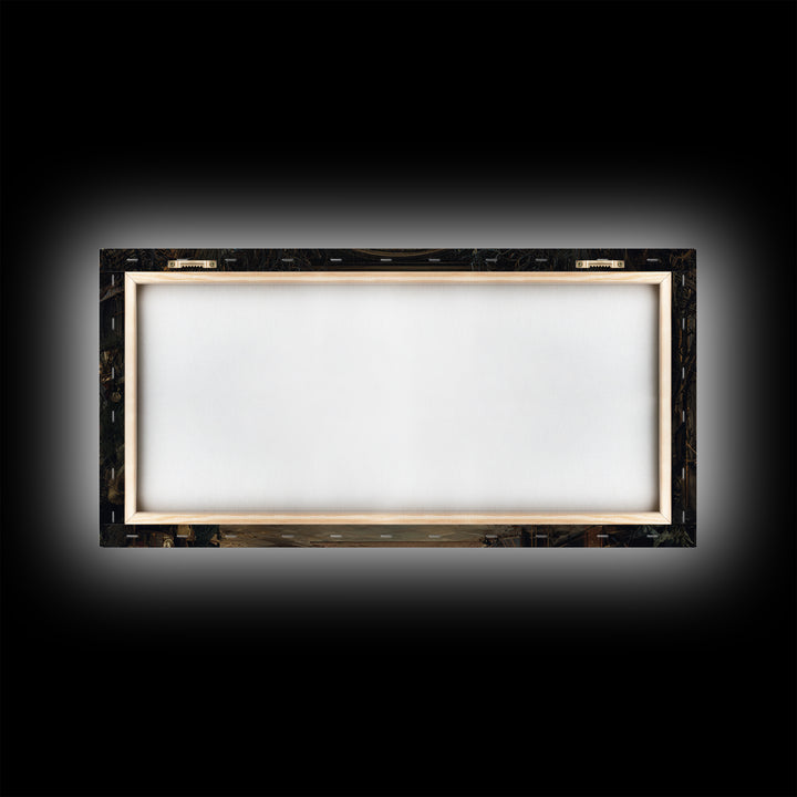 The Midnight Antique Shop, Apocalyptic Romantic Art, Wide Panoramic Art, Gothic Horror Wall Art, Canvas Print, Halloween Wall Art
