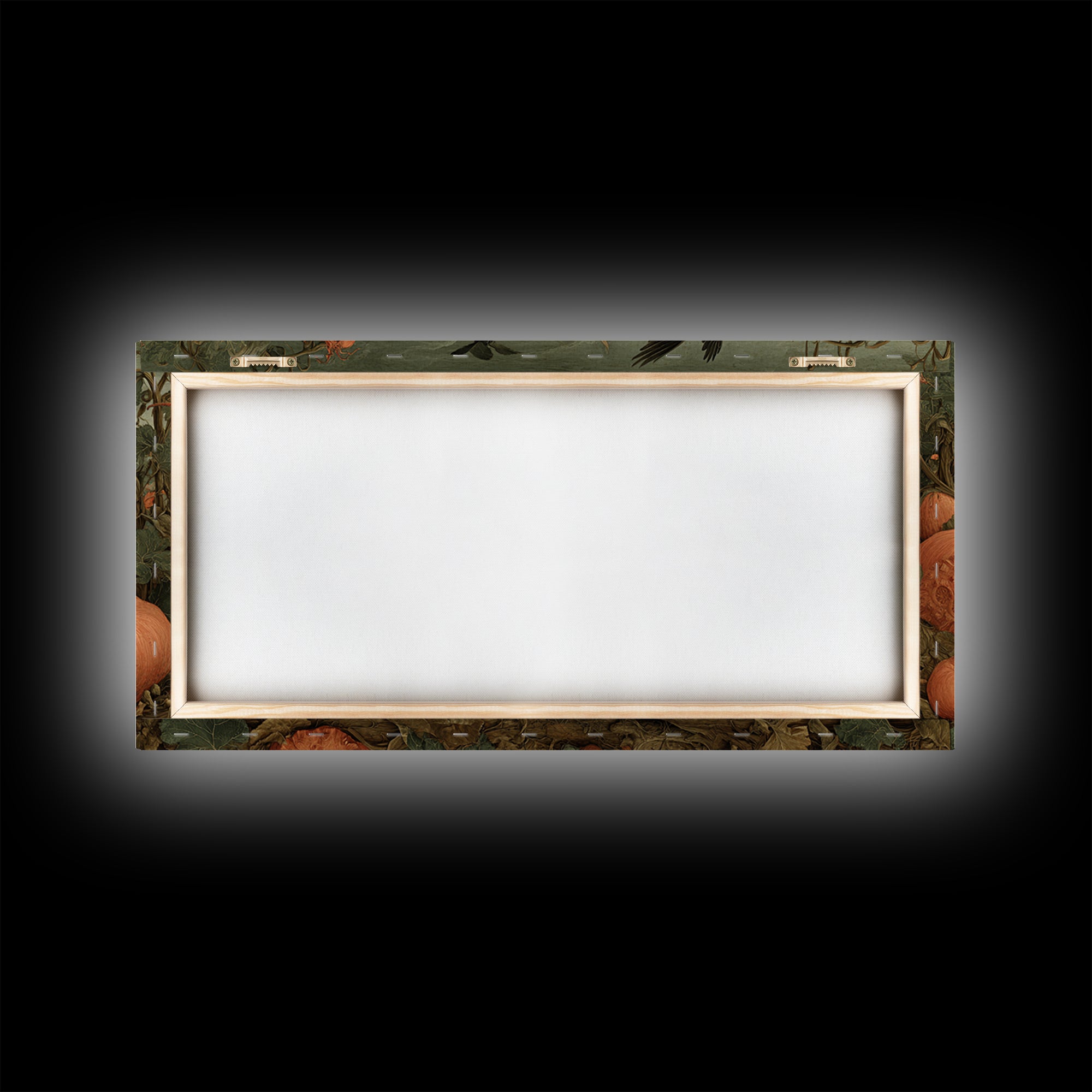 The Pumpkin Patch Maze, Northern Renaissance Horror, Wide Panoramic Art, Macabre Wall Art, Framed Canvas Print, Halloween Wall Art