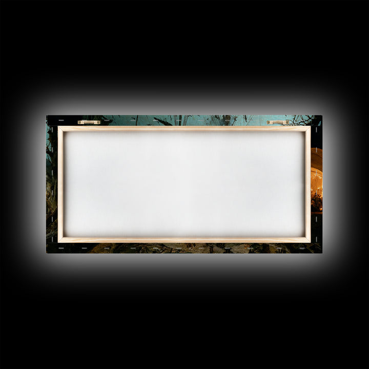 The Shipwreck Cove, Northern Renaissance Horror, Wide Panoramic Art, Dark Halloween Decor, Canvas Print, Halloween Wall Art