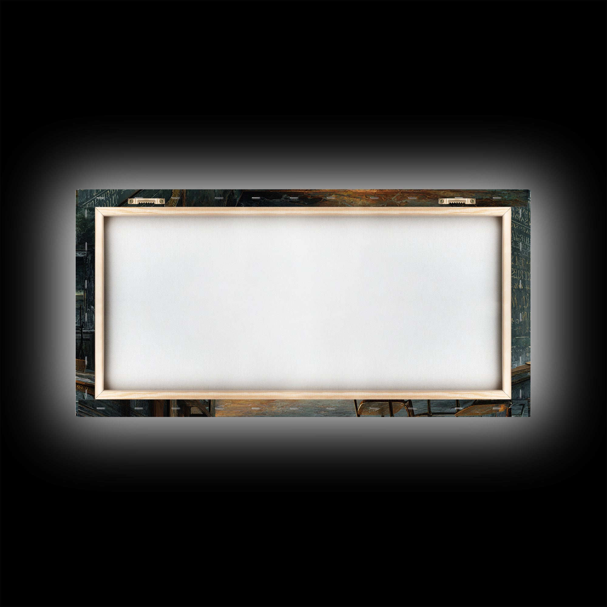The Silent Schoolhouse, Apocalyptic Romantic Art, Wide Panoramic Art, Dark Halloween Decor, Framed Canvas Print, Halloween Wall Art