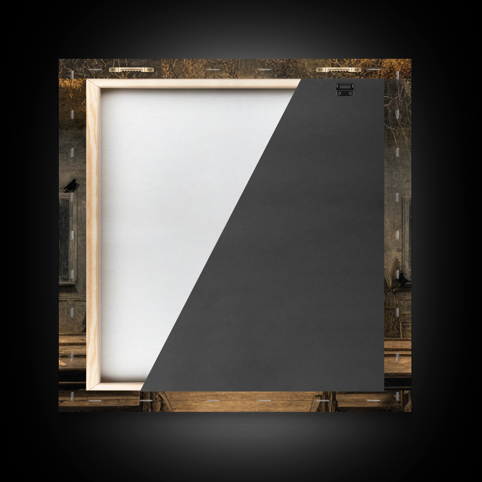 The Silent Schoolhouse, Symbolist Dream Art, Square Wall Art, Dark Halloween Decor, Framed Canvas Print, Halloween Wall Art