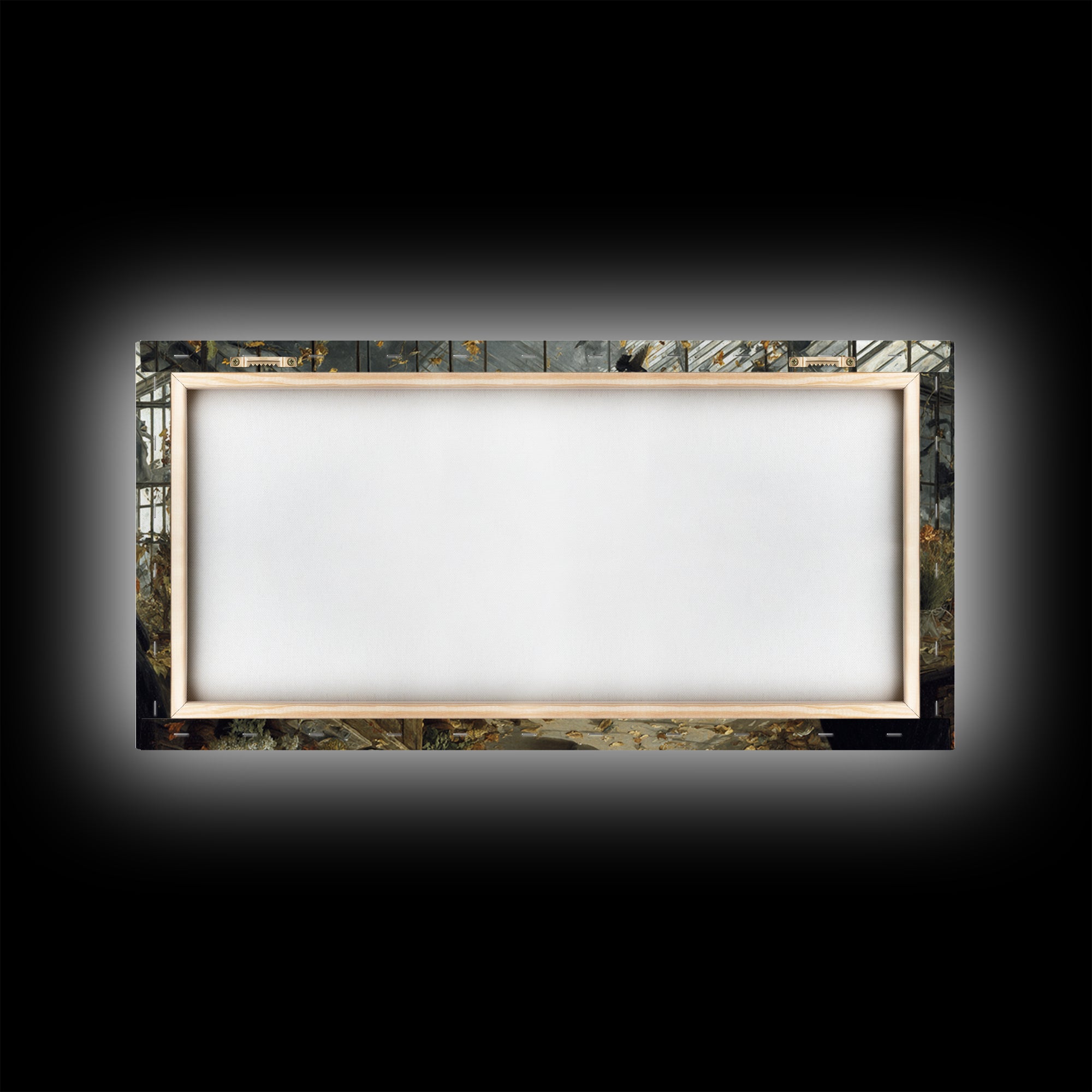 The Cemetery Greenhouse, Northern Renaissance Horror, Wide Panoramic Art, Dark Halloween Decor, Framed Canvas Print