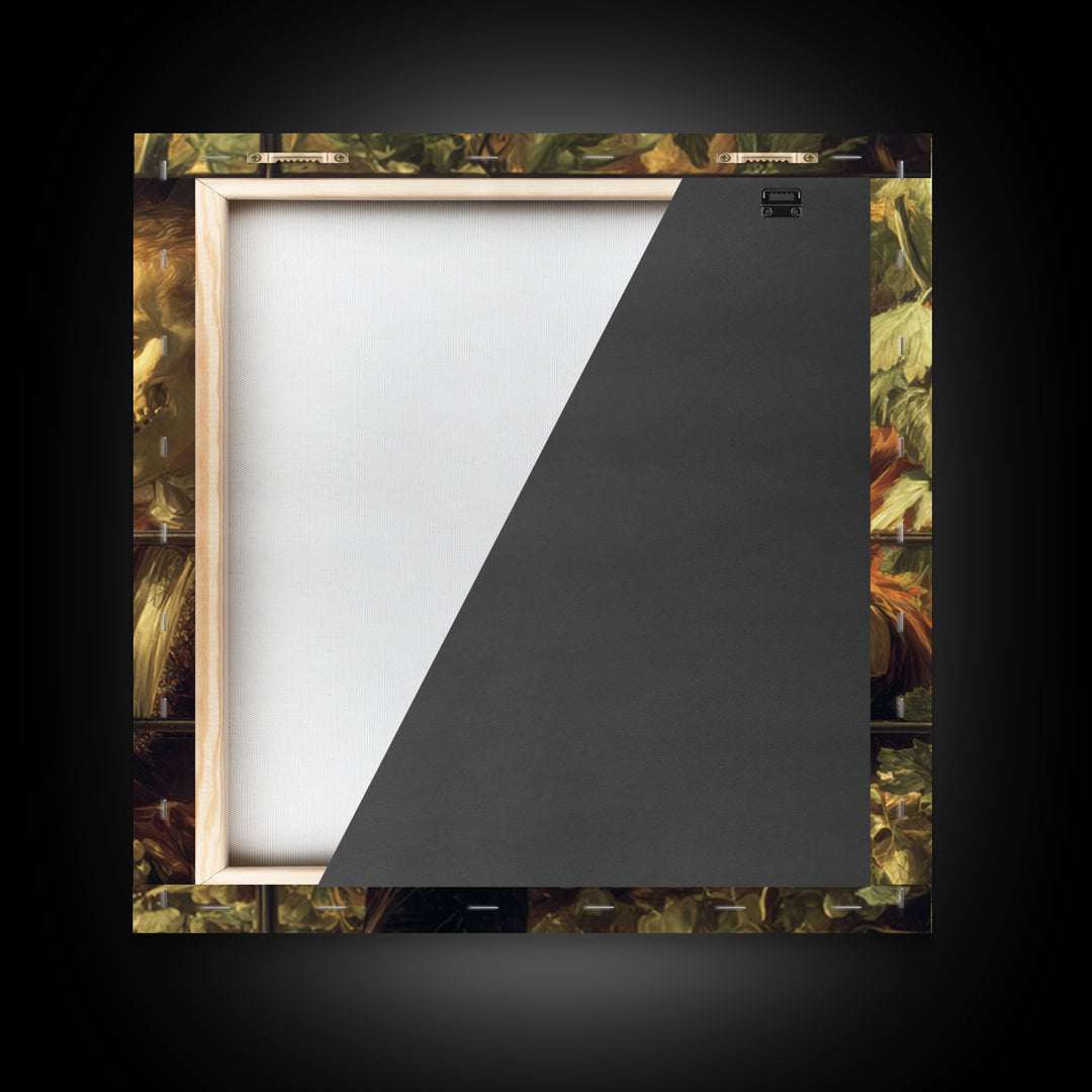 The Cemetery Greenhouse, Danse Macabre Art, Square Wall Art, Macabre Wall Art, Framed Canvas Print, Halloween Wall Art