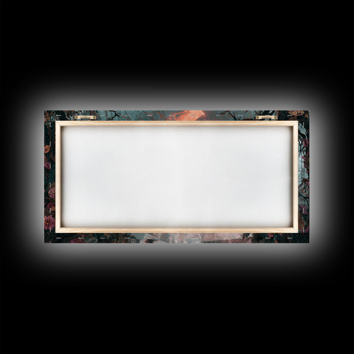 The Cemetery Greenhouse, Apocalyptic Romantic Art, Wide Panoramic Art, Macabre Wall Art, Canvas Print, Halloween Wall Art