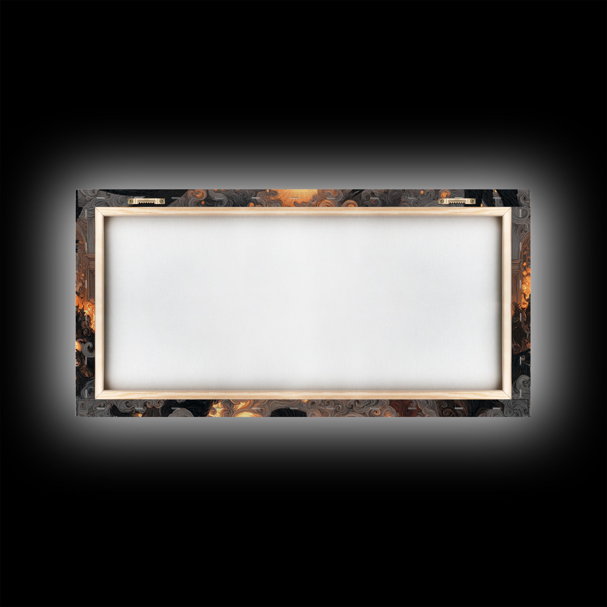 The Midnight Masquerade, Visionary Gothic Art, Wide Panoramic Art, Gothic Horror Wall Art, Framed Canvas Print, Halloween Wall Art
