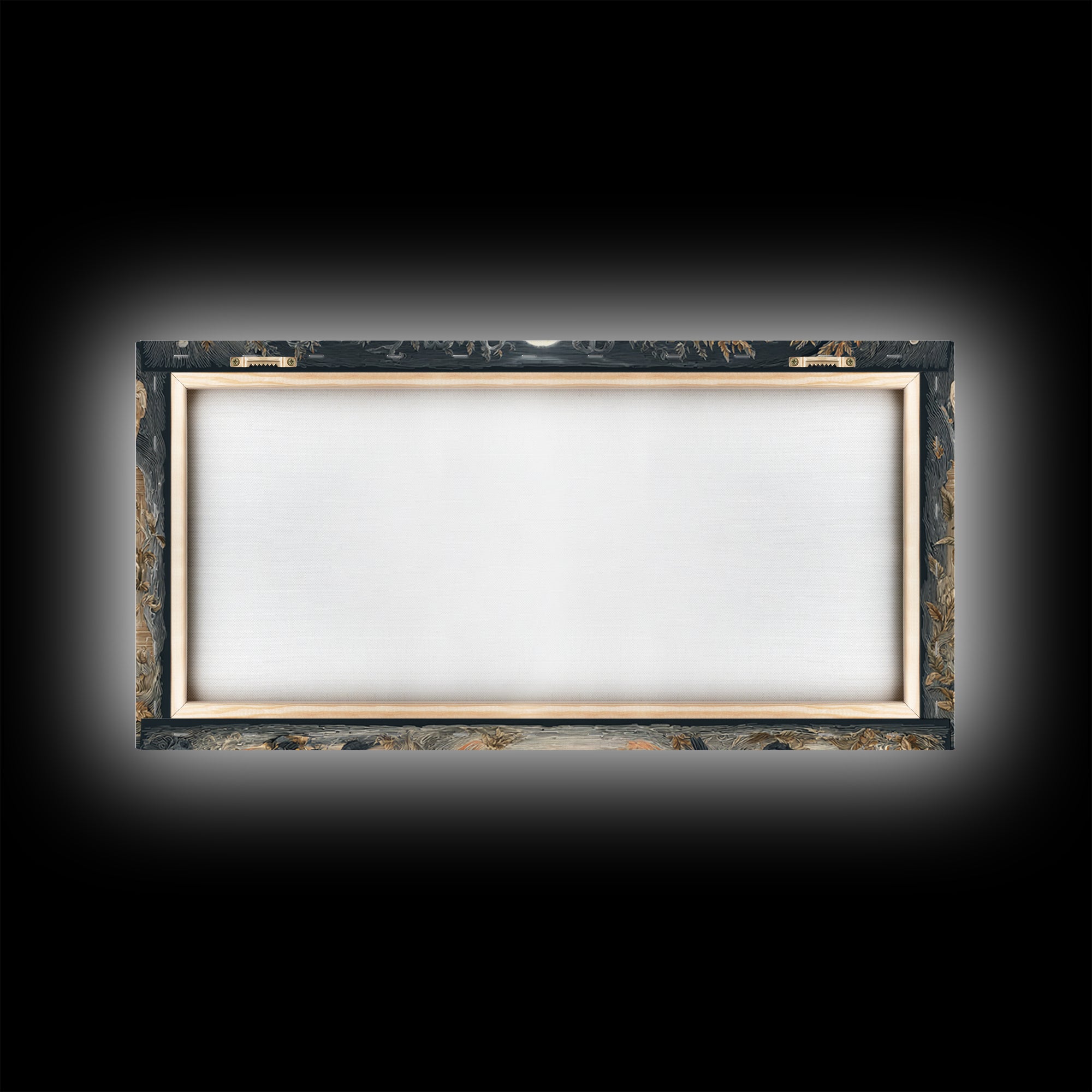 The Skeleton Orchestra, Visionary Gothic Art, Wide Panoramic Art, Dark Halloween Decor, Framed Canvas Print, Halloween Wall Art