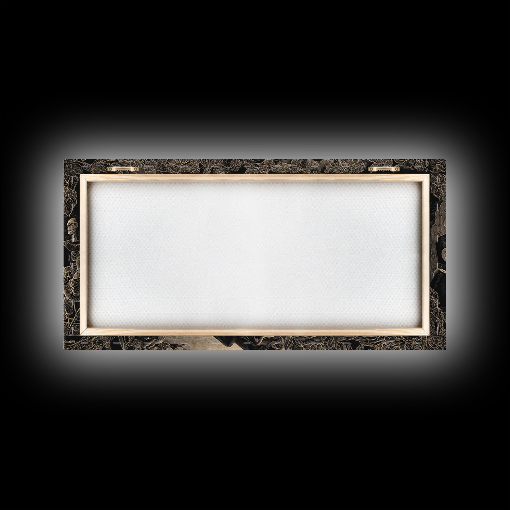 The Ghost Wedding, Macabre Folk Print Art, Wide Panoramic Art, Macabre Wall Art, Framed Canvas Print, Halloween Wall Art