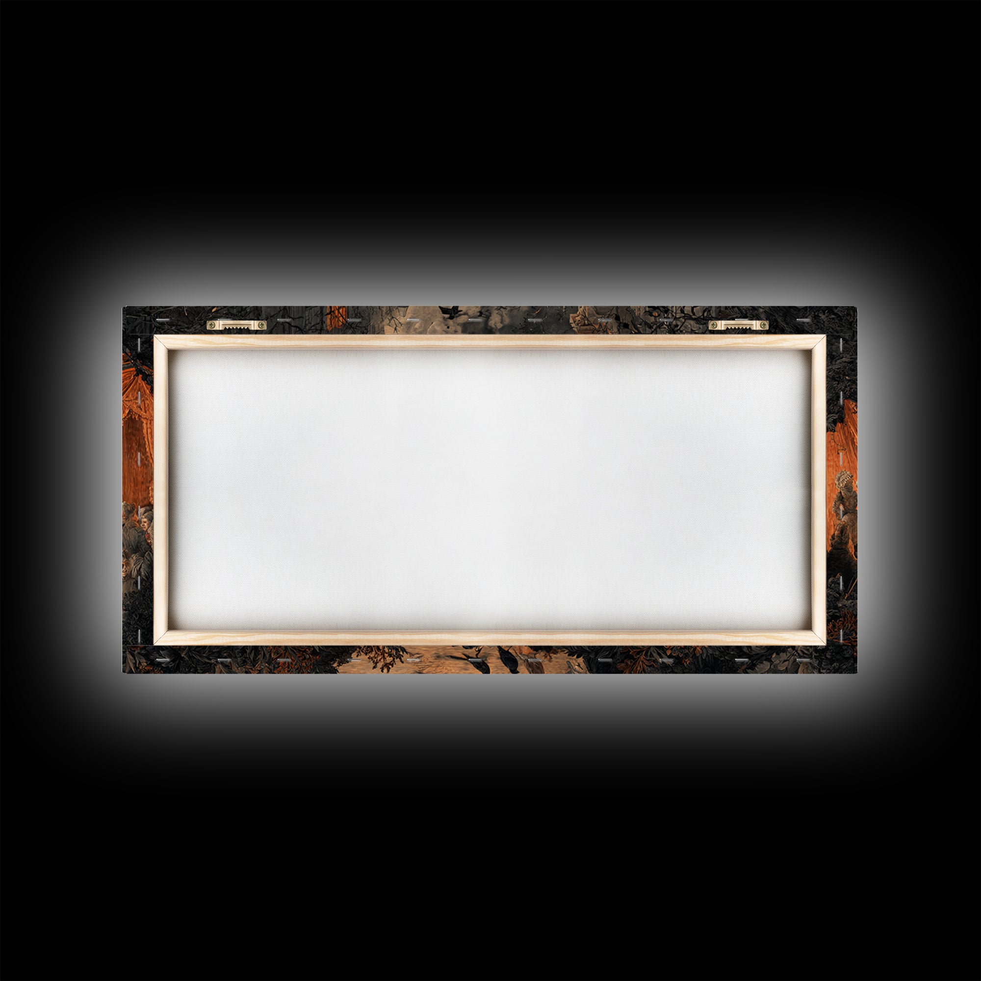 The Monster Parade, Dark Romantic Horror Art, Wide Panoramic Art, Macabre Wall Art, Framed Canvas Print, Halloween Wall Art