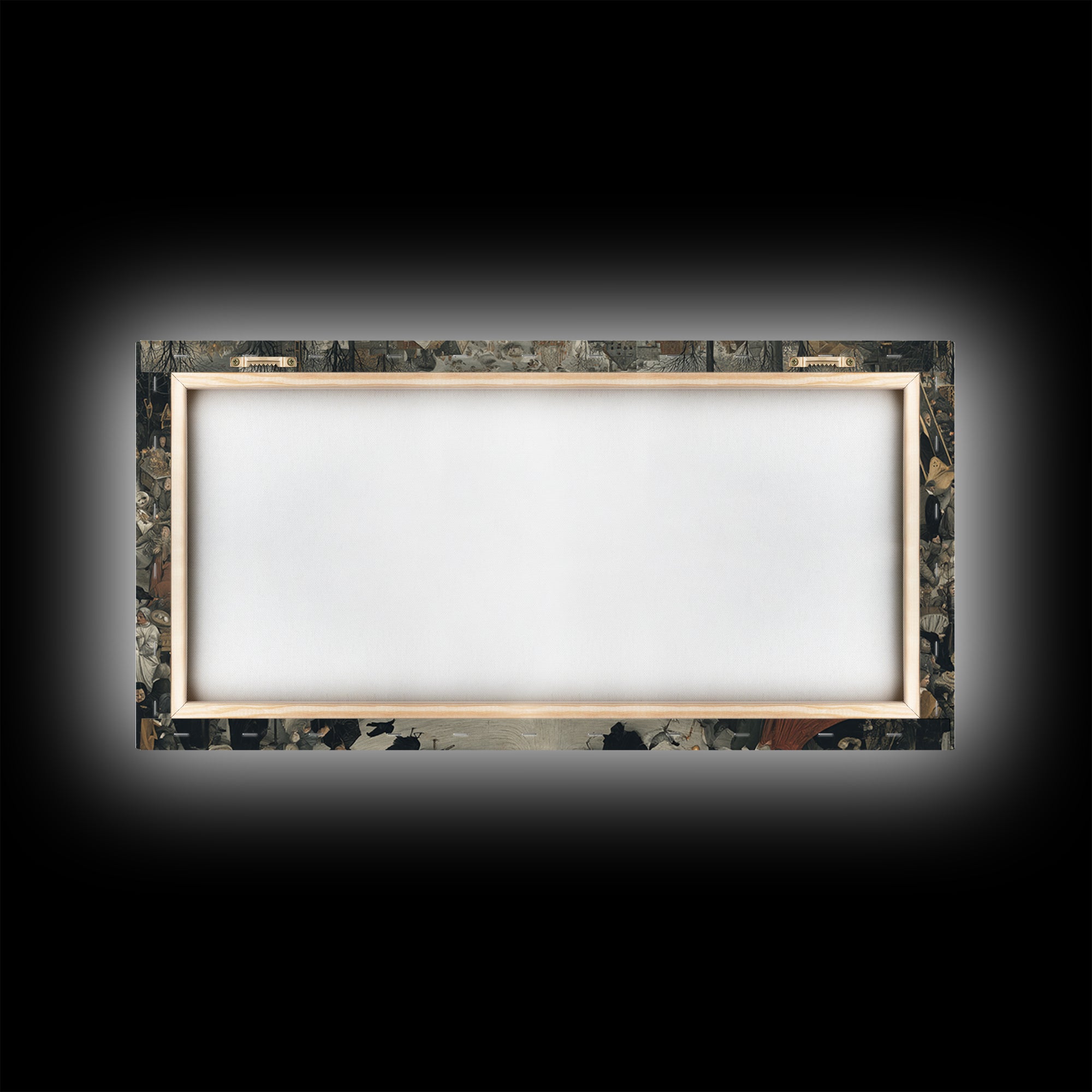 The Candlelit Seance, Northern Renaissance Horror, Wide Panoramic Art, Dark Halloween Decor, Canvas Print, Halloween Wall Art